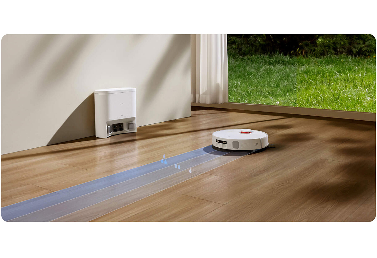 Απεικονίζεται η σκούπα σε λειτουργία.